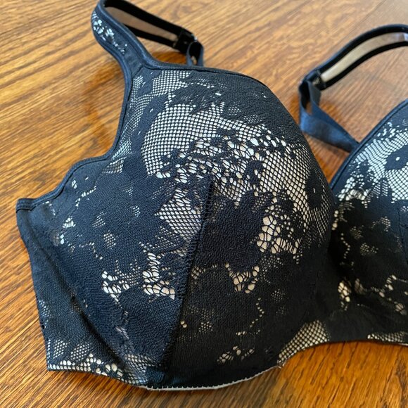 Cacique Black Lace Bra - Size 36DD - Picture 2 of 4